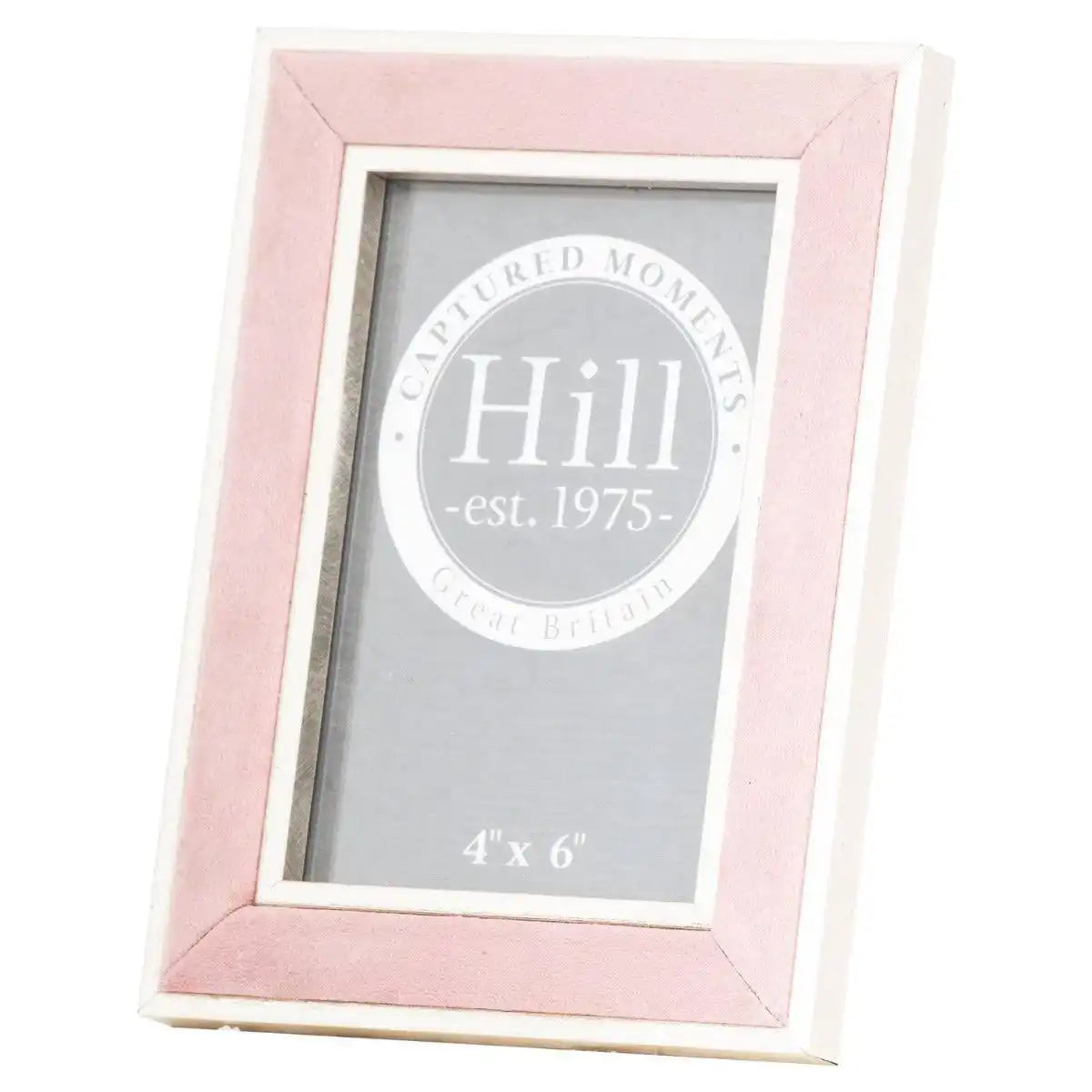 Silver Edged Pink Velvet 4X6 Photo Frame - Price Crash Furniture
