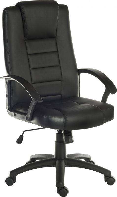 Teknik Leader Executive Office Chair in Black Leather - Price Crash Furniture