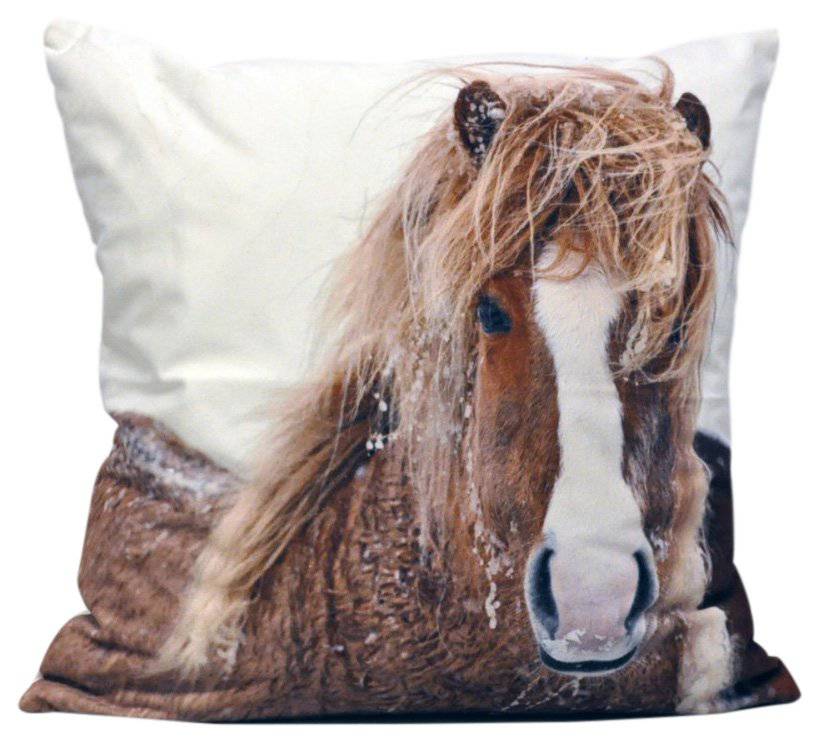 45x45cm Winter Pony Design Cushion - Price Crash Furniture