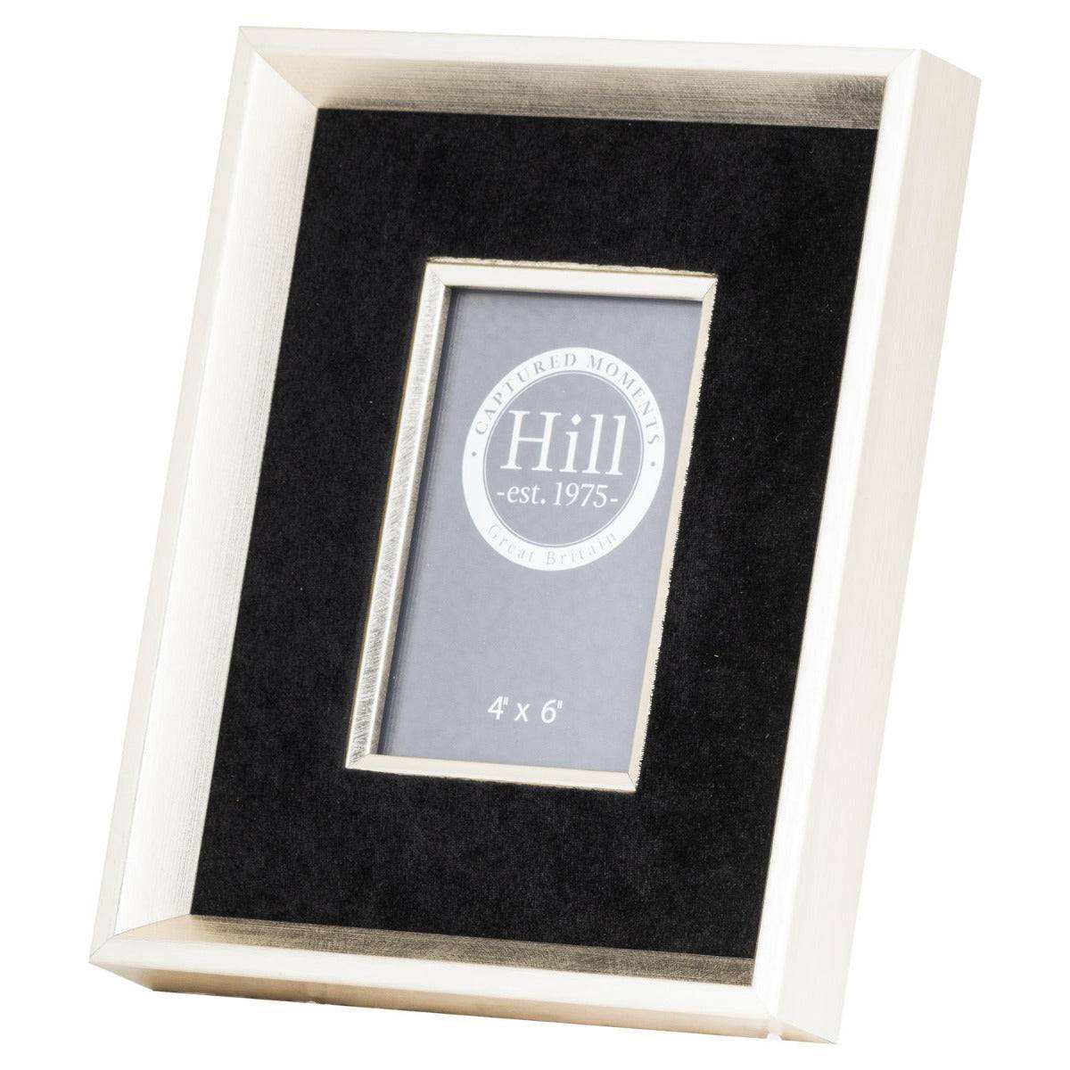 Antiqued Pewter Deep Framed Black Velvet 4X6 Photo Frame - Price Crash Furniture