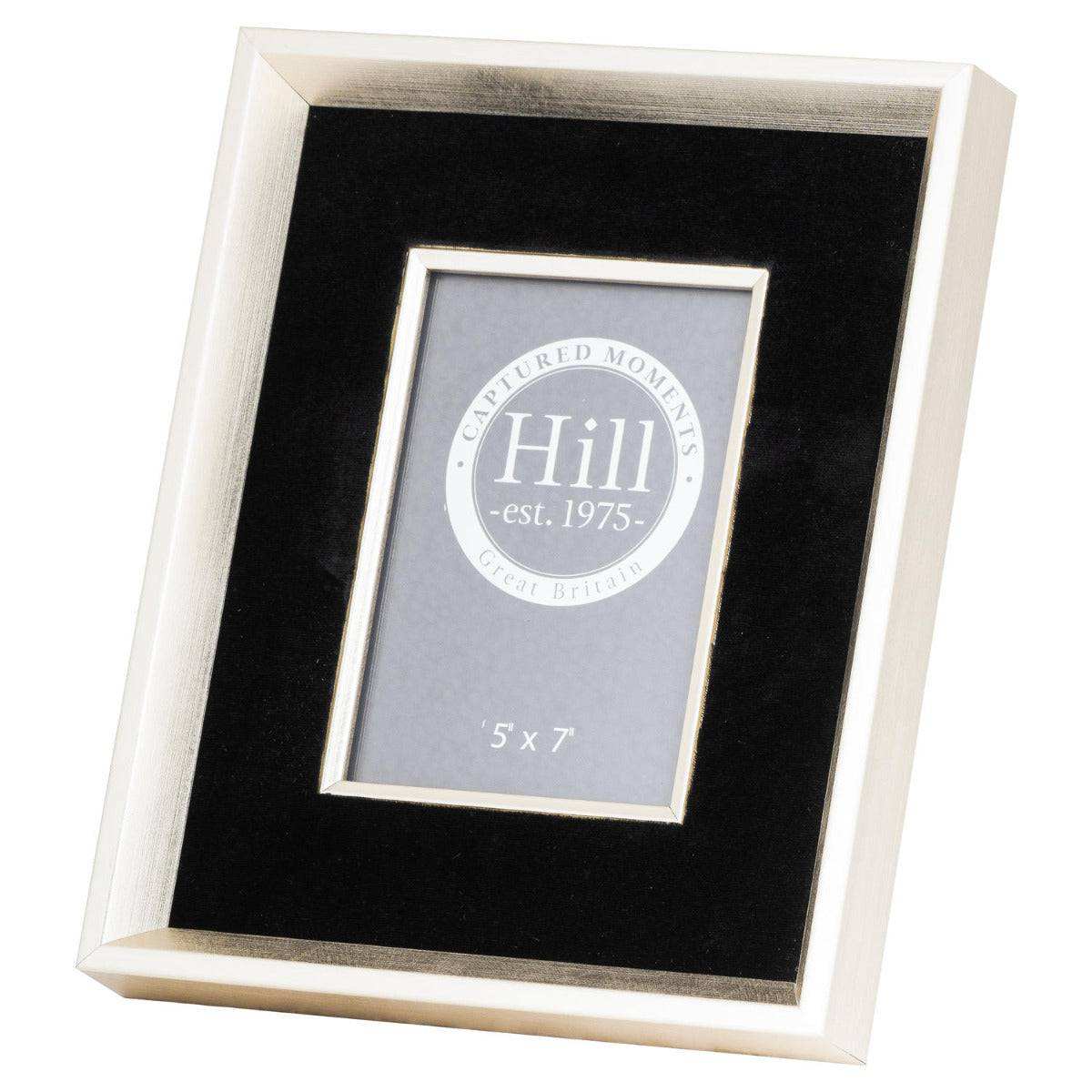 Antiqued Pewter Deep Framed Black Velvet 5X7 Photo Frame - Price Crash Furniture