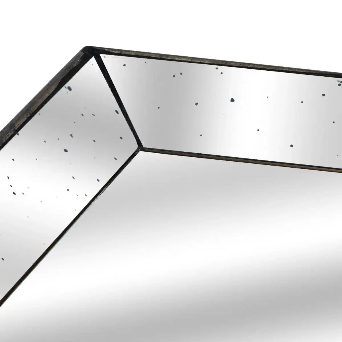 Astor Distressed Mirrored Square Tray Wooden Detailing Large - Price Crash Furniture