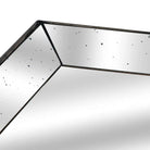 Astor Distressed Mirrored Square Tray Wooden Detailing Large - Price Crash Furniture