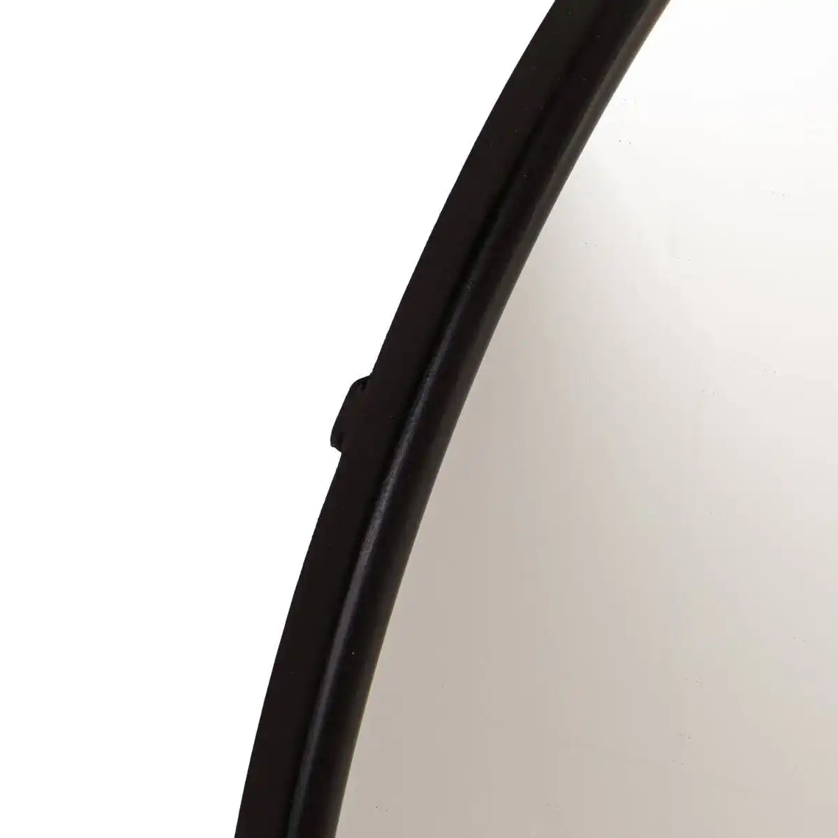 Black Large Circular Metal Wall Mirror - Price Crash Furniture