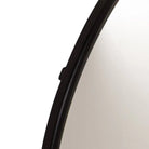 Black Large Circular Metal Wall Mirror - Price Crash Furniture