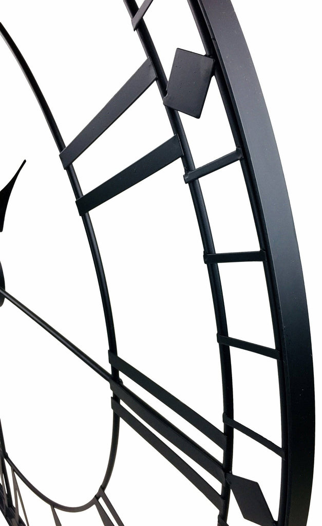 Black Roman Numeral Wall Clock 88cm - Price Crash Furniture