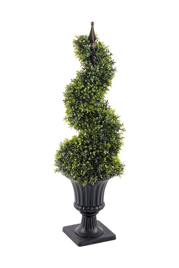 Boxwood Spiral Topiary with Pot 90cm - Price Crash Furniture