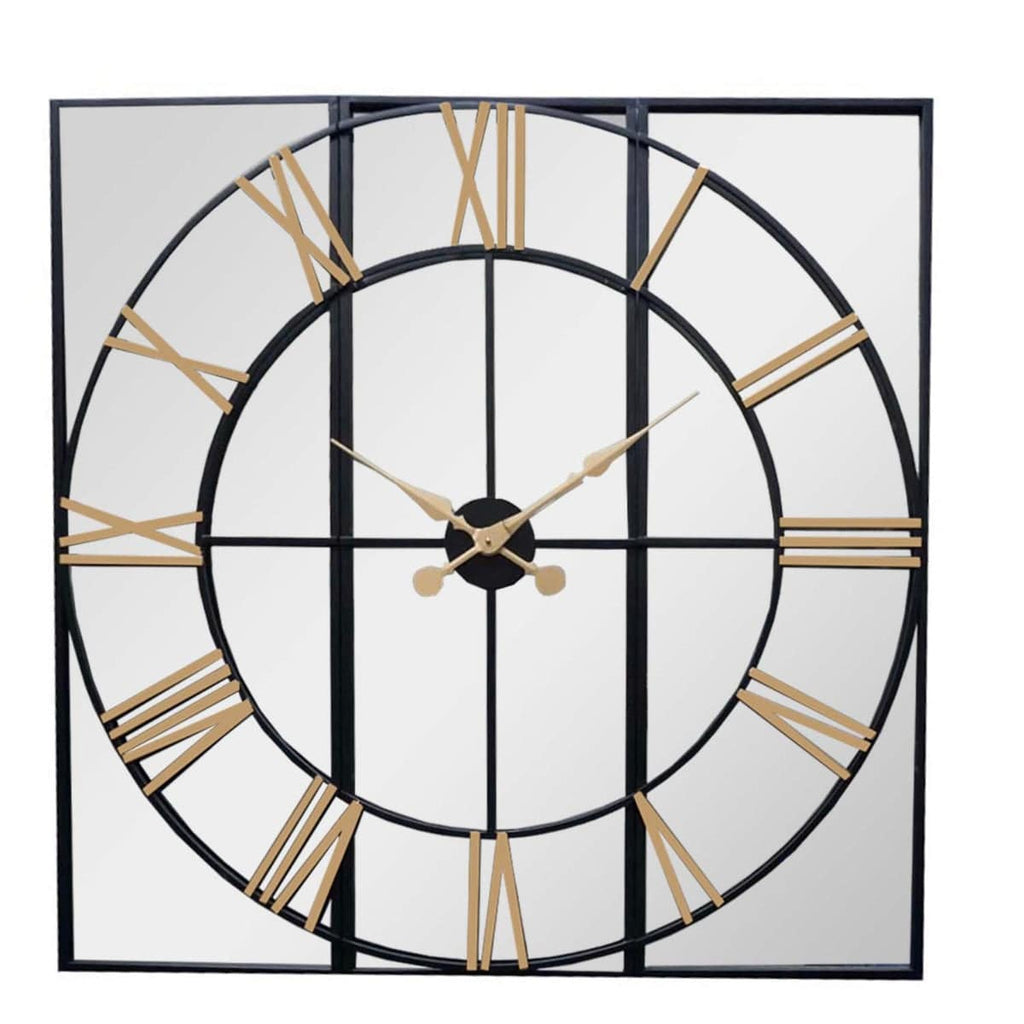 Brooklyn Black And Gold Wall Clock - Price Crash Furniture