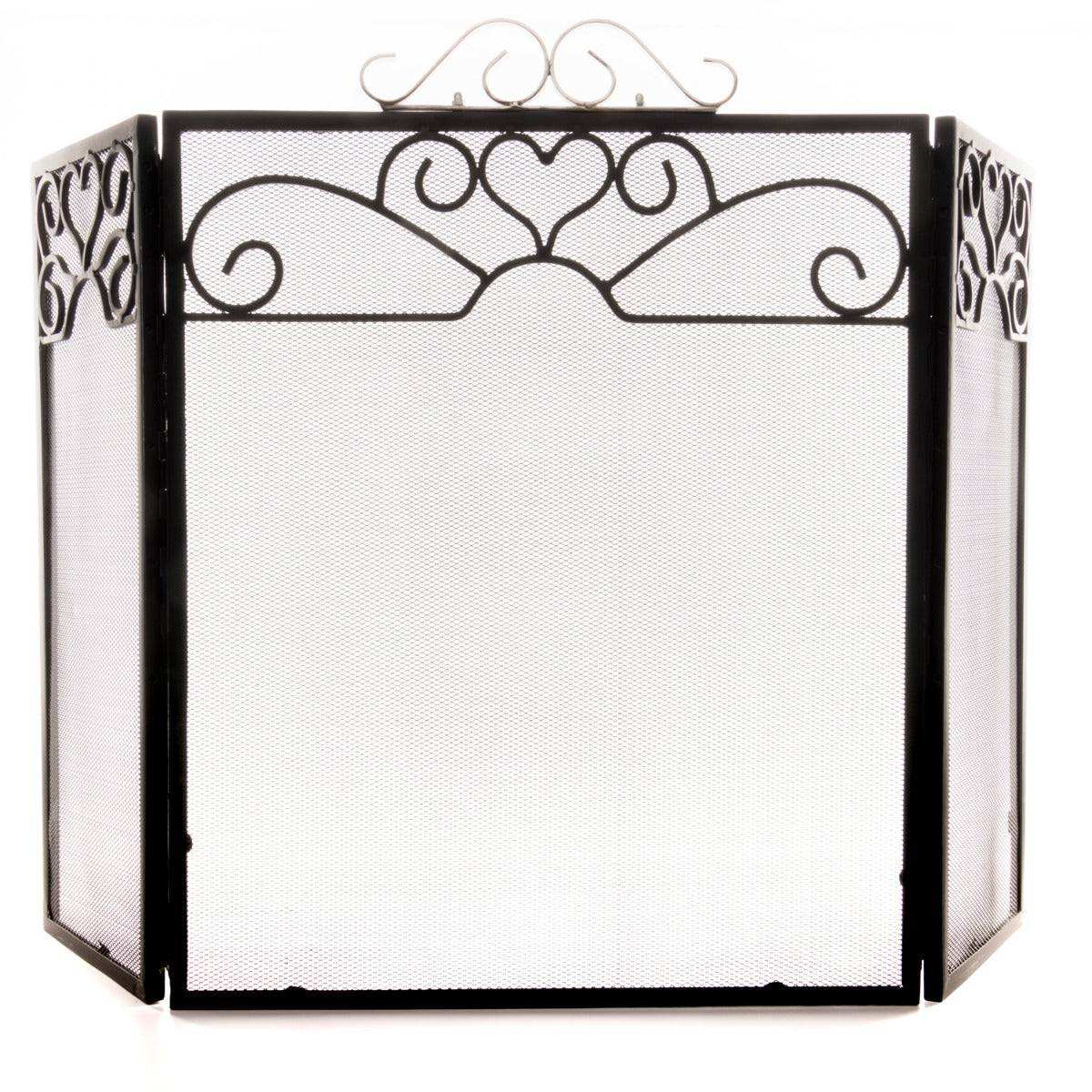 Chrome Topped Three Fold Fire Screen - Price Crash Furniture
