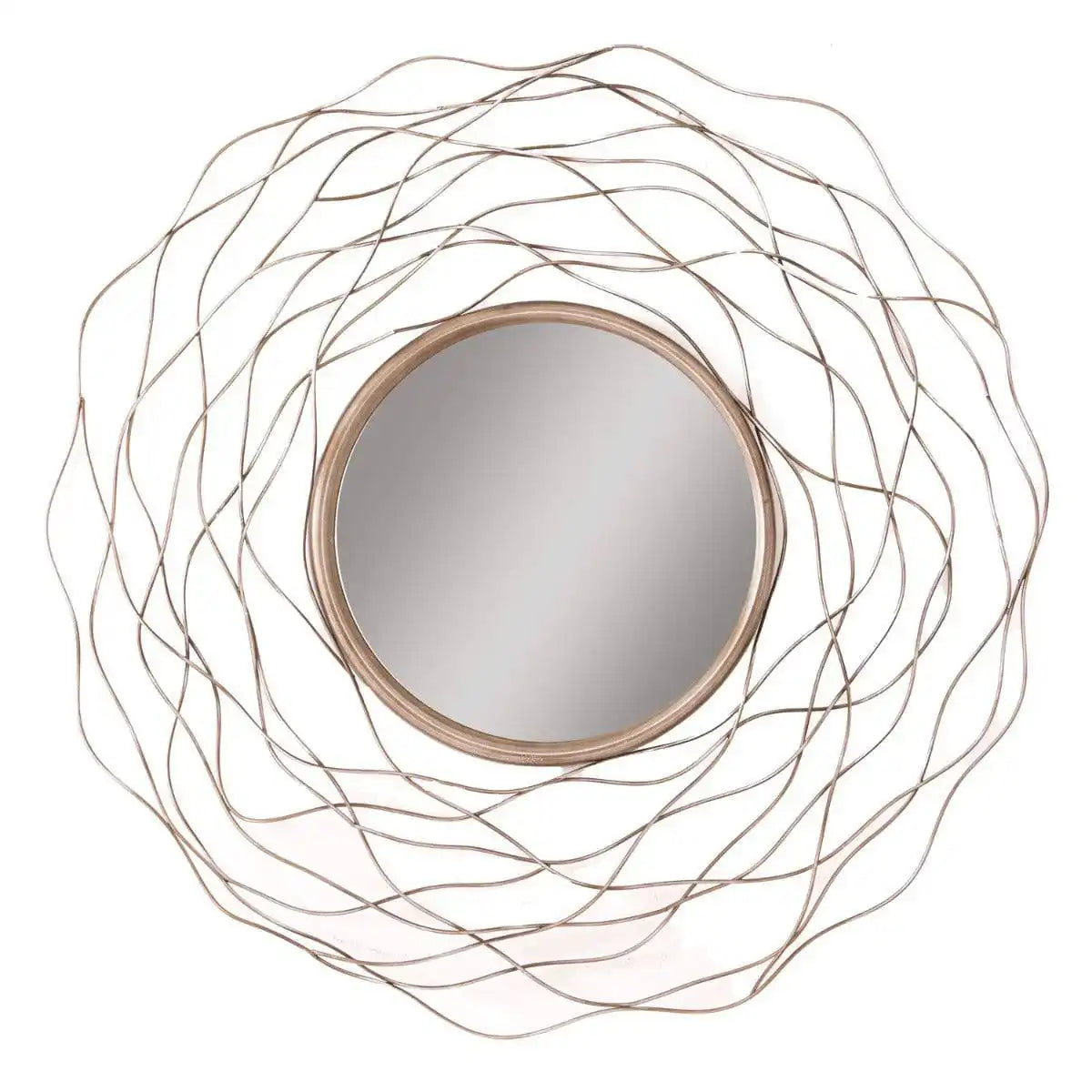 Cosmos Antique Silver Round Mirror - Price Crash Furniture