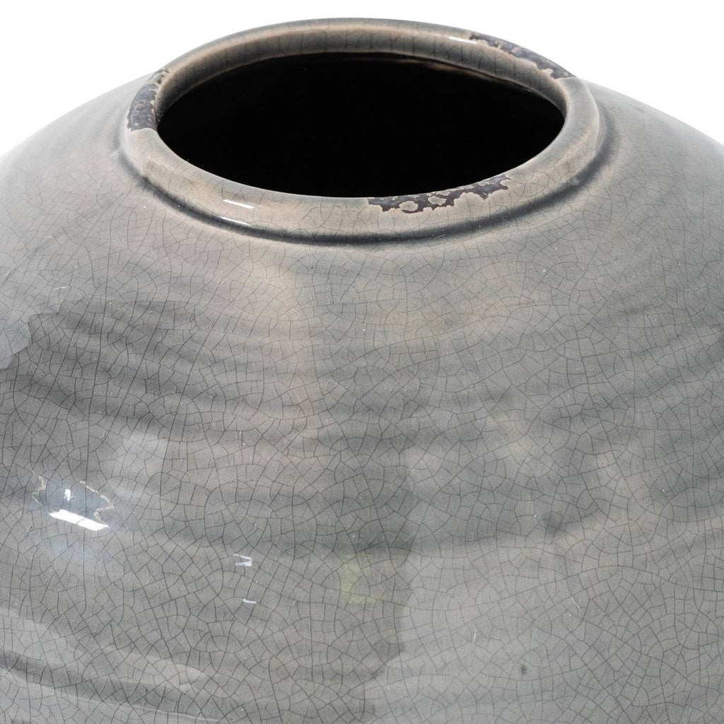 Garda Grey Glazed Tiber Vase - Price Crash Furniture