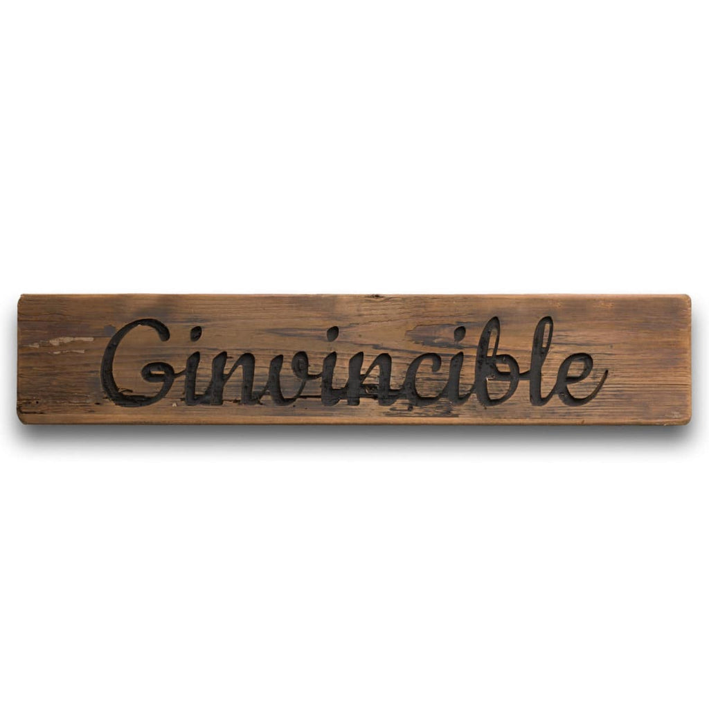 Ginvincible Rustic Wooden Message Plaque - Price Crash Furniture