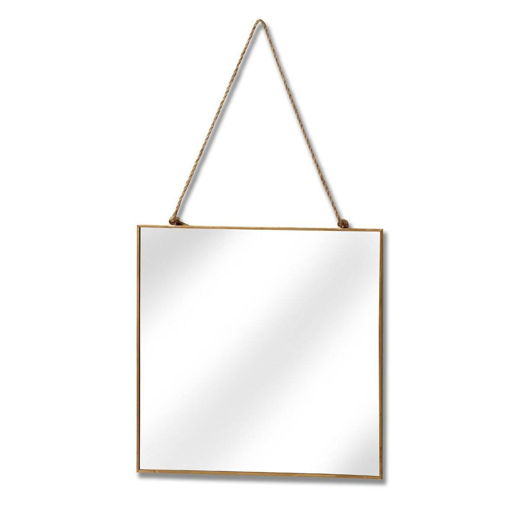 Gold Edged Square Hanging Wall Mirror - Price Crash Furniture