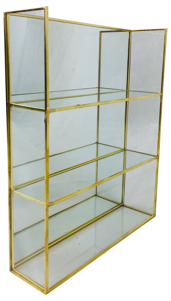 Gold Mirror Shelf Unit 28cm - Price Crash Furniture