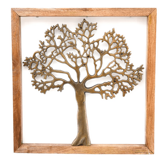 Gold Tree Of Life In Wooden Frame - Price Crash Furniture