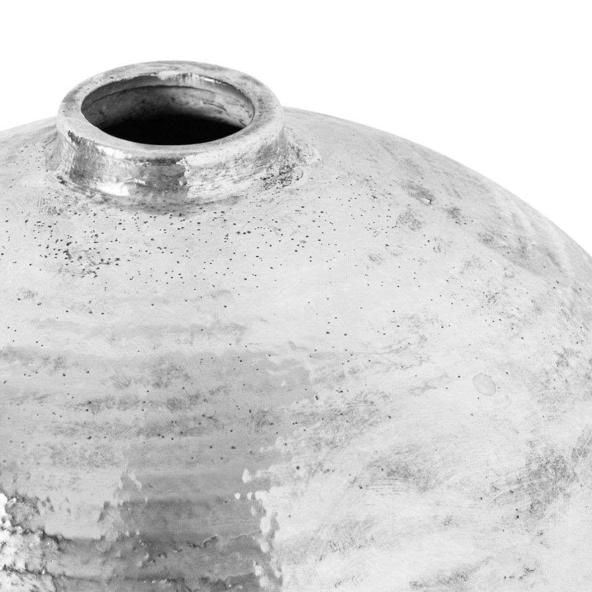 Large Hammered Silver Astral Vase - Price Crash Furniture