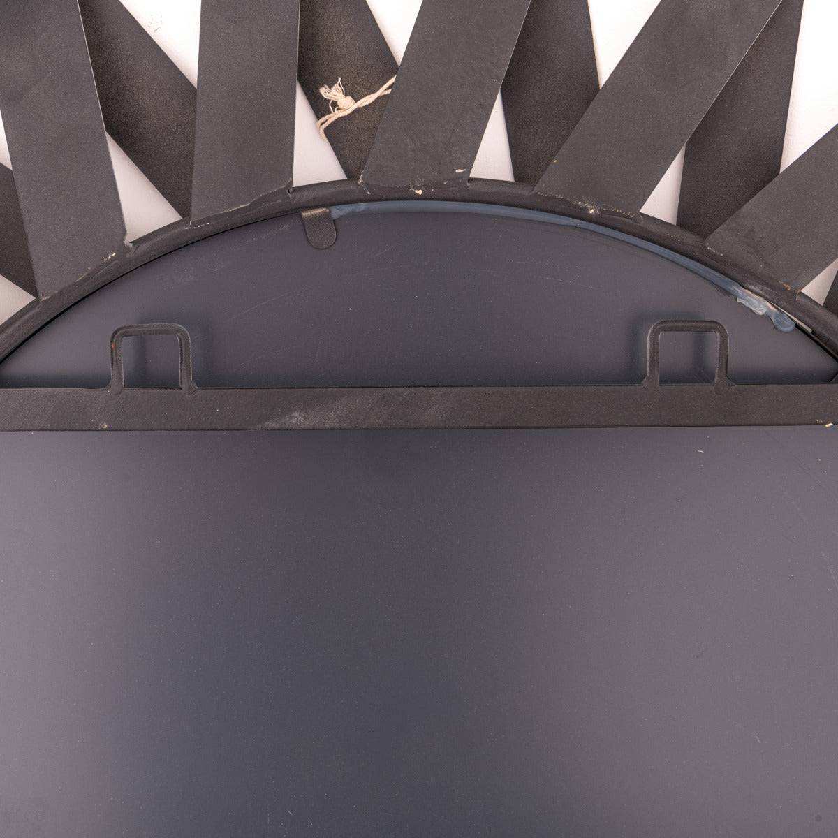 Large Round Metal Window Mirror In Black - Price Crash Furniture