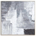 Hand Painted Black And White Layered Abstract Painting - Price Crash Furniture
