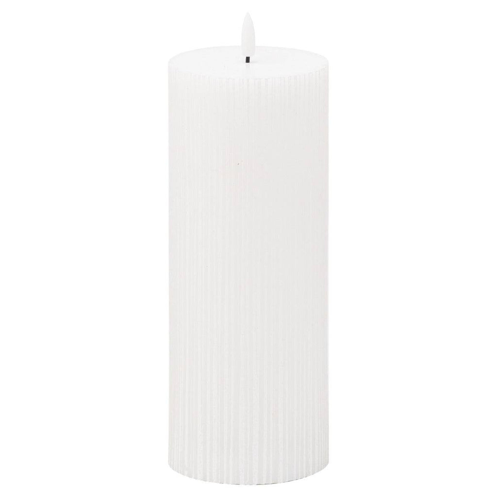 Luxe Collection Natural Glow 3.5x9 Texture Ribbed LED Candle - Price Crash Furniture