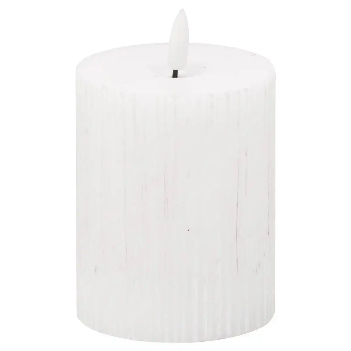 Luxe Collection Natural Glow 3x4 Textured Ribbed LED Candle - Price Crash Furniture