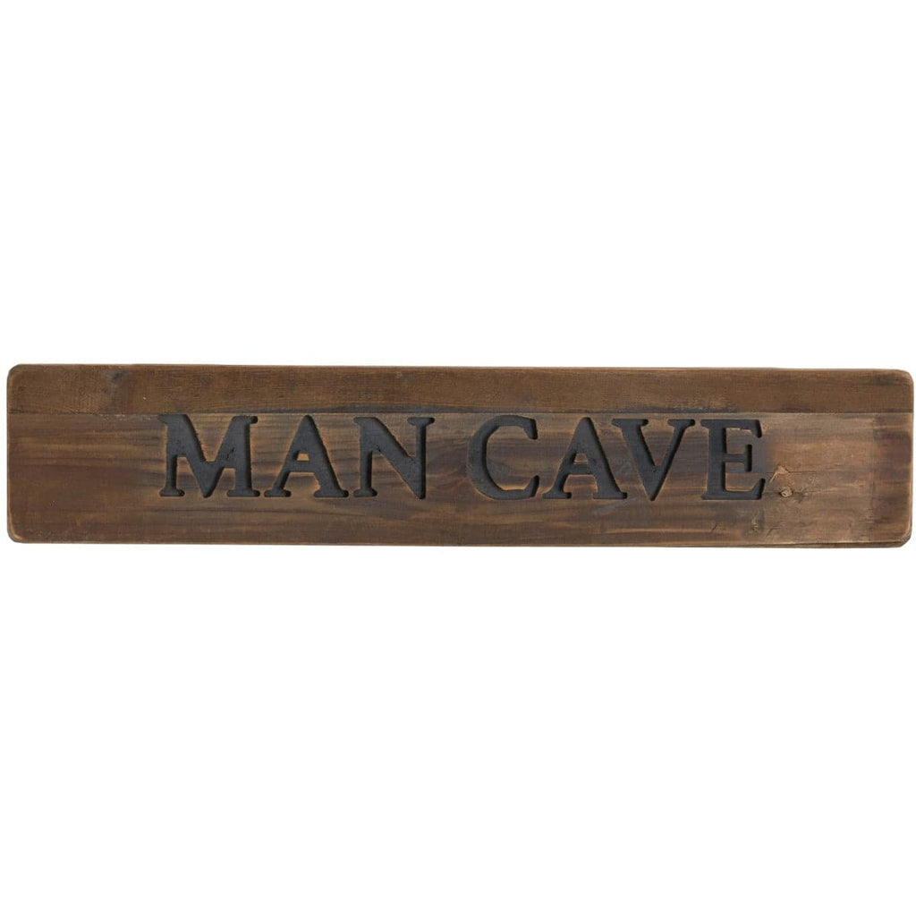 Man Cave Rustic Wooden Message Plaque - Price Crash Furniture