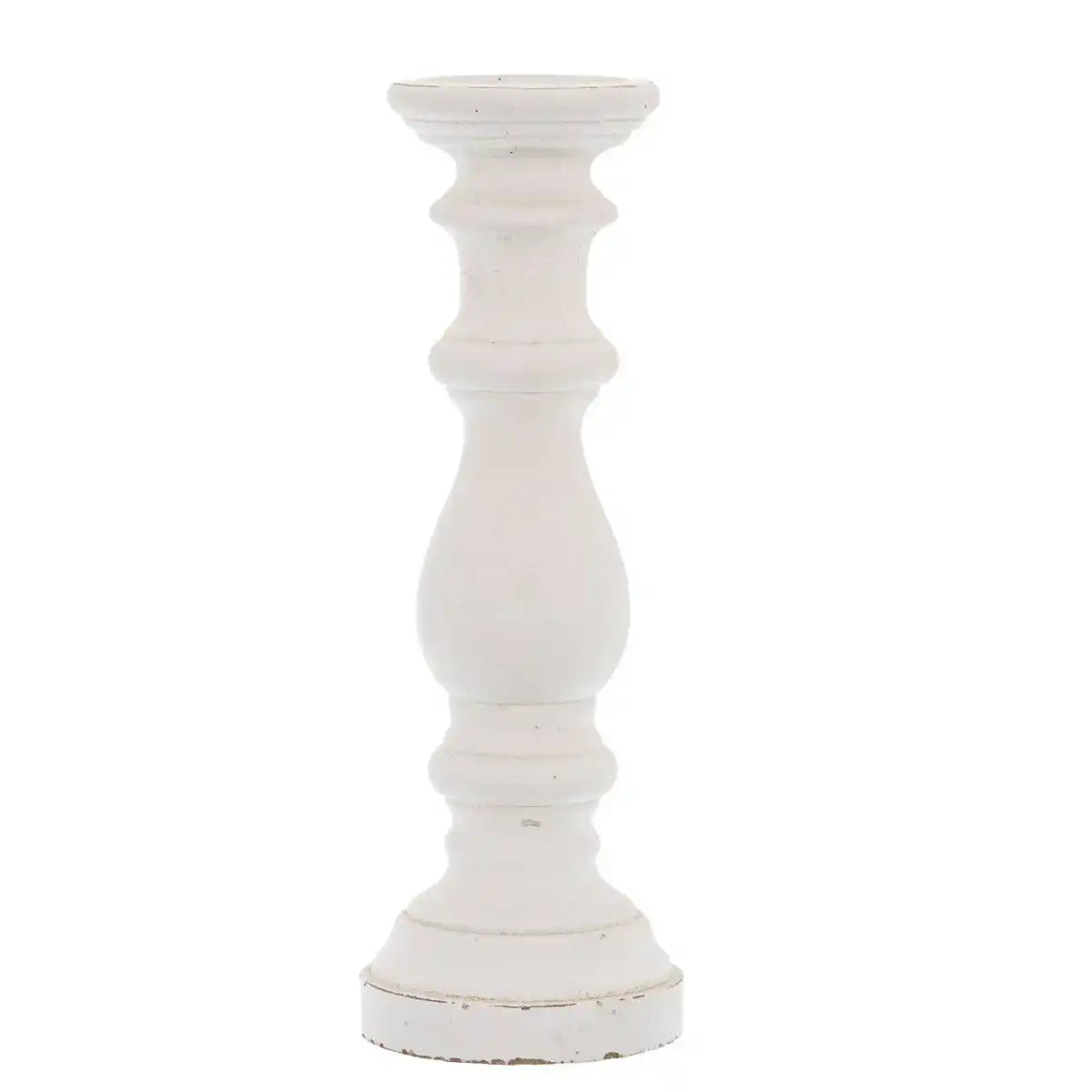 Matt White Ceramic Column Candle Holder - Price Crash Furniture