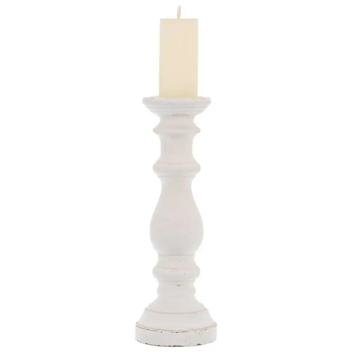 Matt White Ceramic Column Candle Holder - Price Crash Furniture