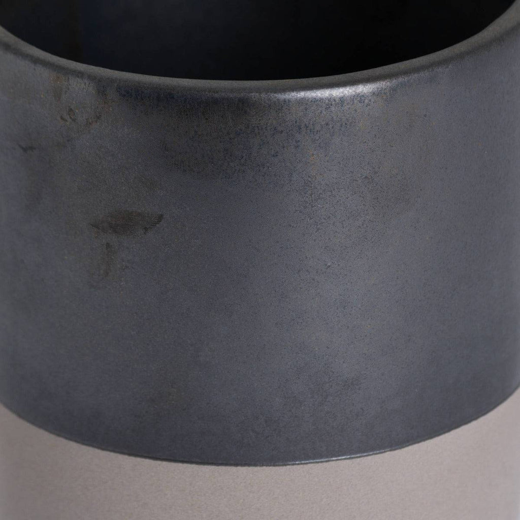 Metallic Grey Ceramic Planter - Price Crash Furniture