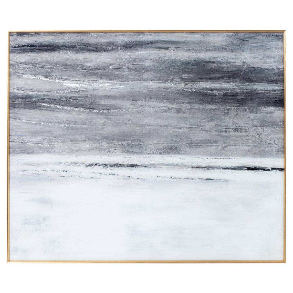 Metallic Soft Costal Abstract Glass Image In Silver Frame - Price Crash Furniture