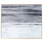 Metallic Soft Costal Abstract Glass Image In Silver Frame - Price Crash Furniture