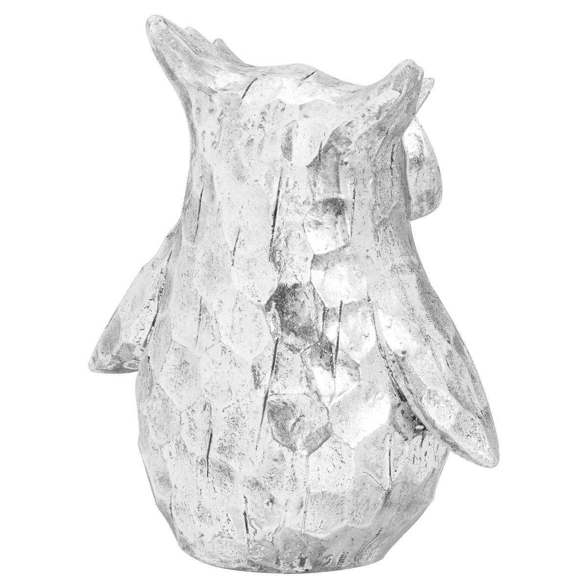 Olive The Large Silver Ceramic Owl - Price Crash Furniture