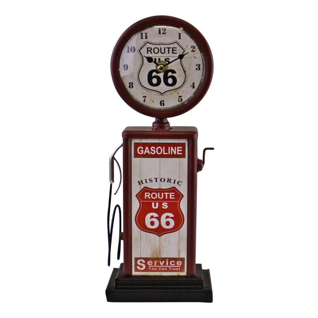 Retro Gas Pump Clock, Red 13x34cm - Price Crash Furniture