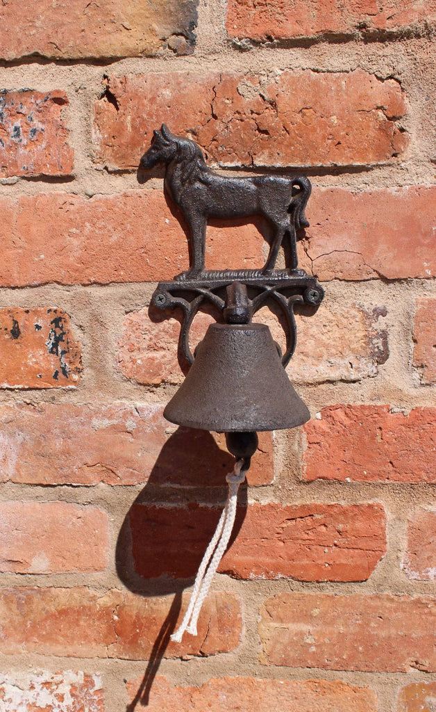 Rustic Cast Iron Wall Bell, Horse - Price Crash Furniture