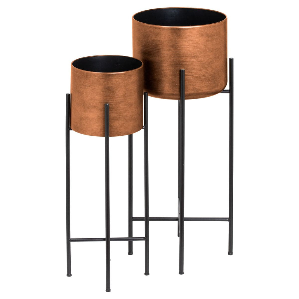 Set Of Two Bronze Planters On Stand - Price Crash Furniture