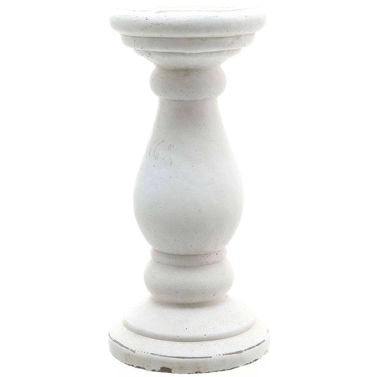 Small Matt White Ceramic Candle Holder - Price Crash Furniture