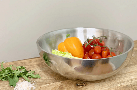 Stainless Steel Shallow Double Walled Bowl 30cm - Price Crash Furniture