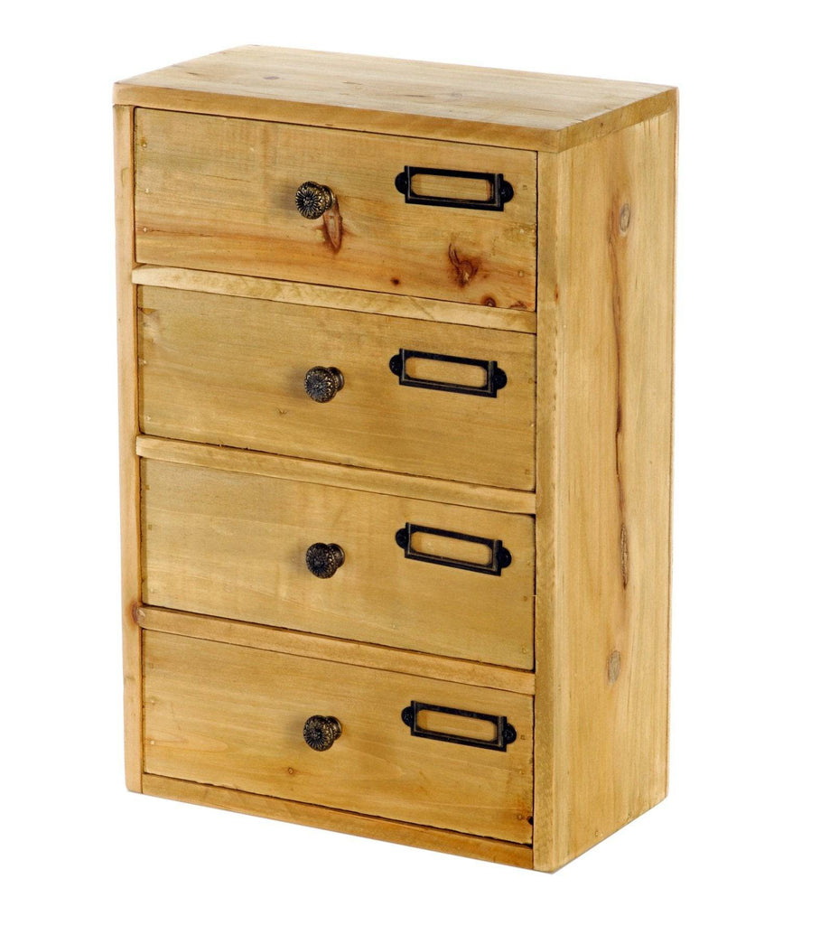 Tall 4 Drawers Wooden Storage 23 x 13 x 34 cm - Price Crash Furniture