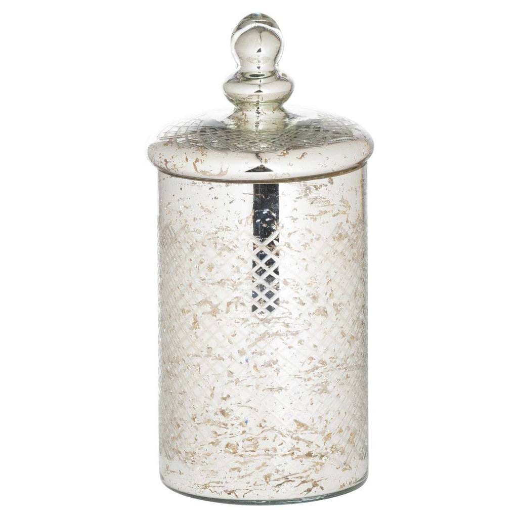 The Lustre Collection Silver Etched Large Trinket Jar - Price Crash Furniture