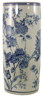 Umbrella Stand, Vintage Blue & White Magnolia Design - Price Crash Furniture