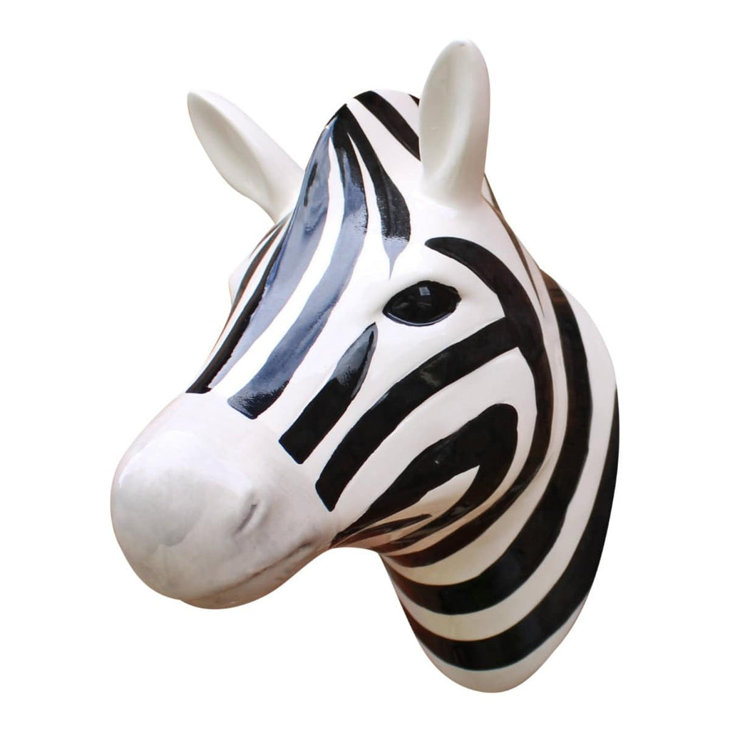 Wall Mounted Ceramic Zebra Head - Price Crash Furniture