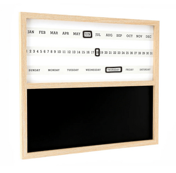 Wall Mounted Wooden Calender With Chalk Board - Price Crash Furniture