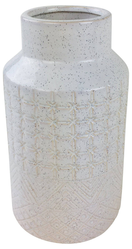 White Star Textured Stoneware Vase 30cm - Price Crash Furniture