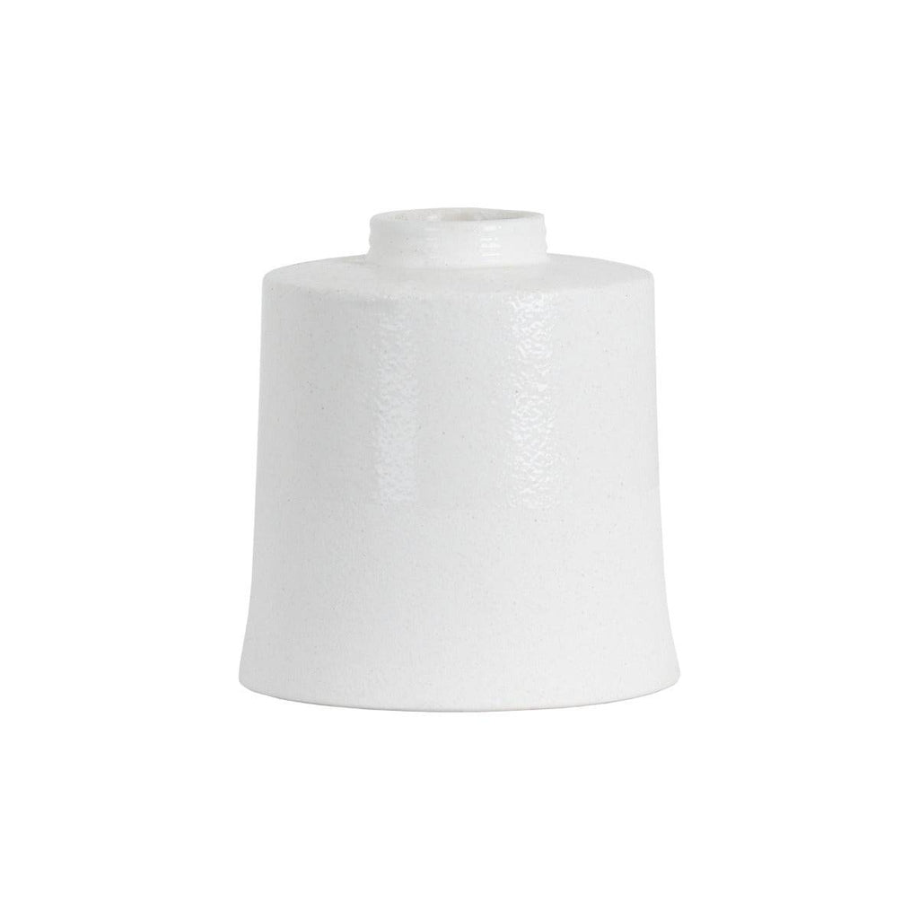 White With Grey Detail Large Cylindrical Ceramic Vase - Price Crash Furniture
