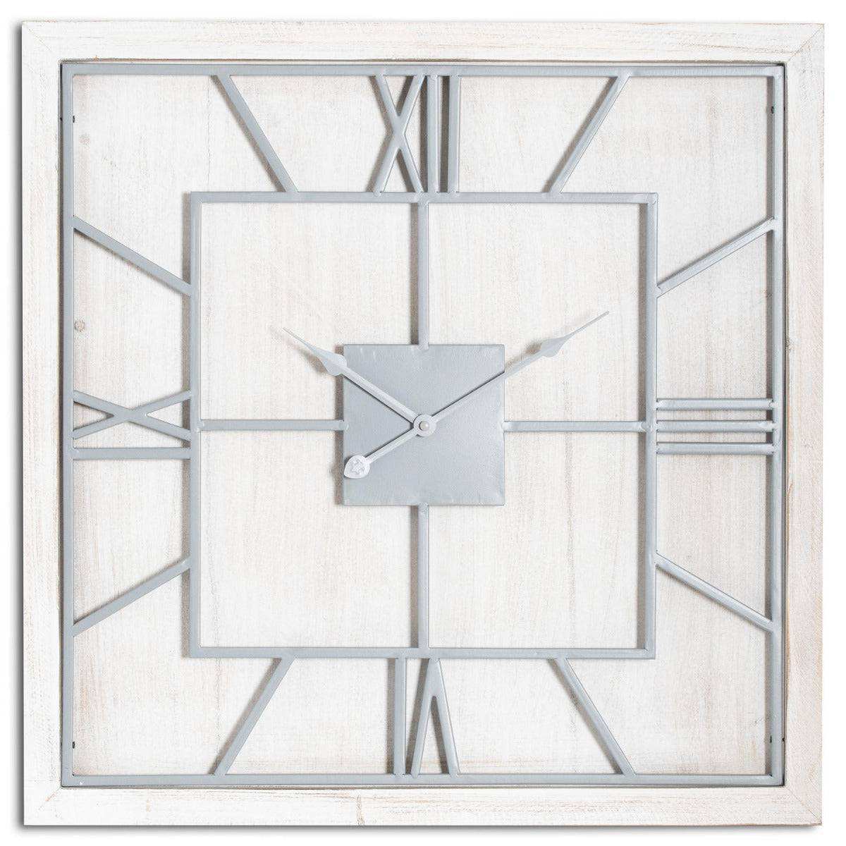 Williston White Square Wall Clock - Price Crash Furniture