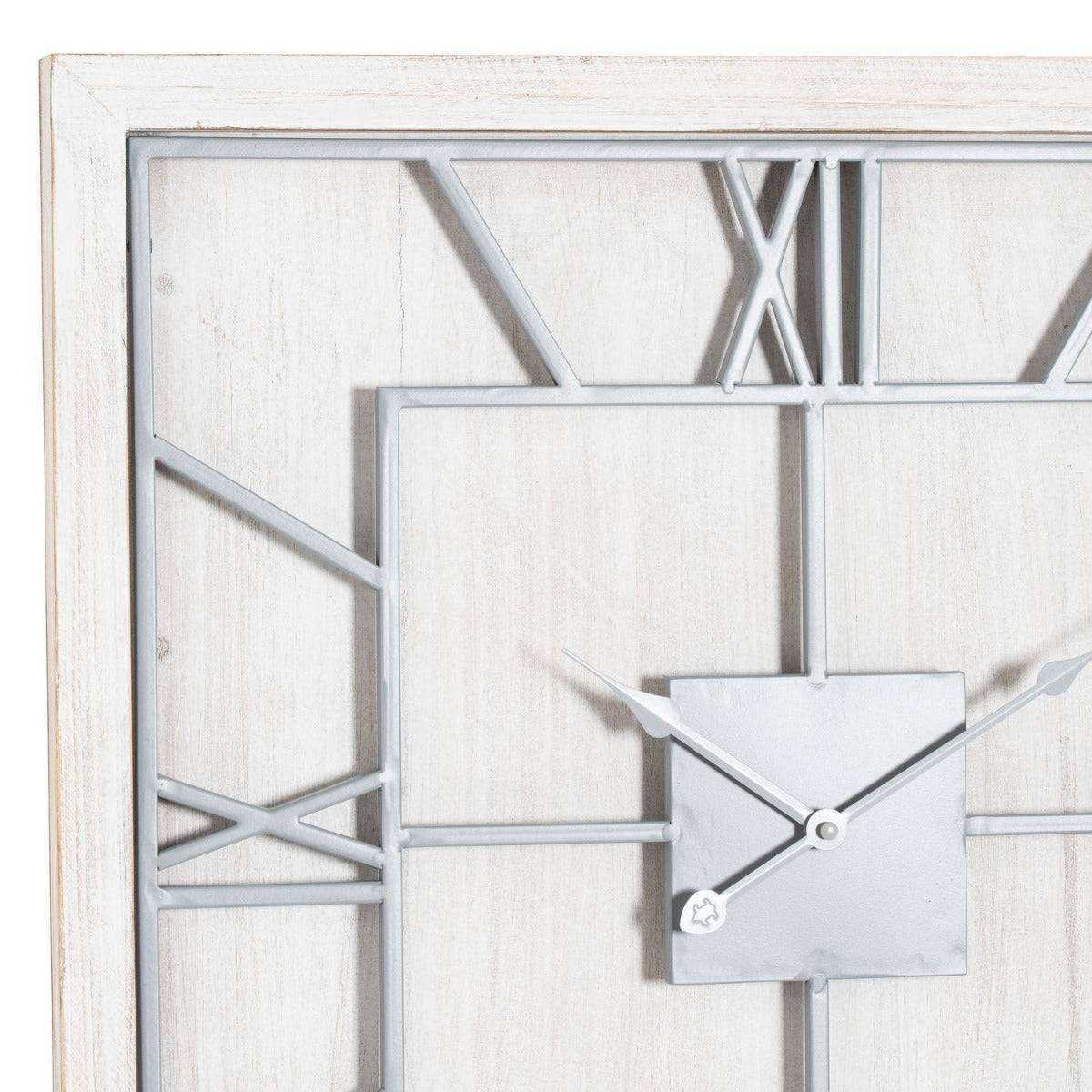 Williston White Square Wall Clock - Price Crash Furniture