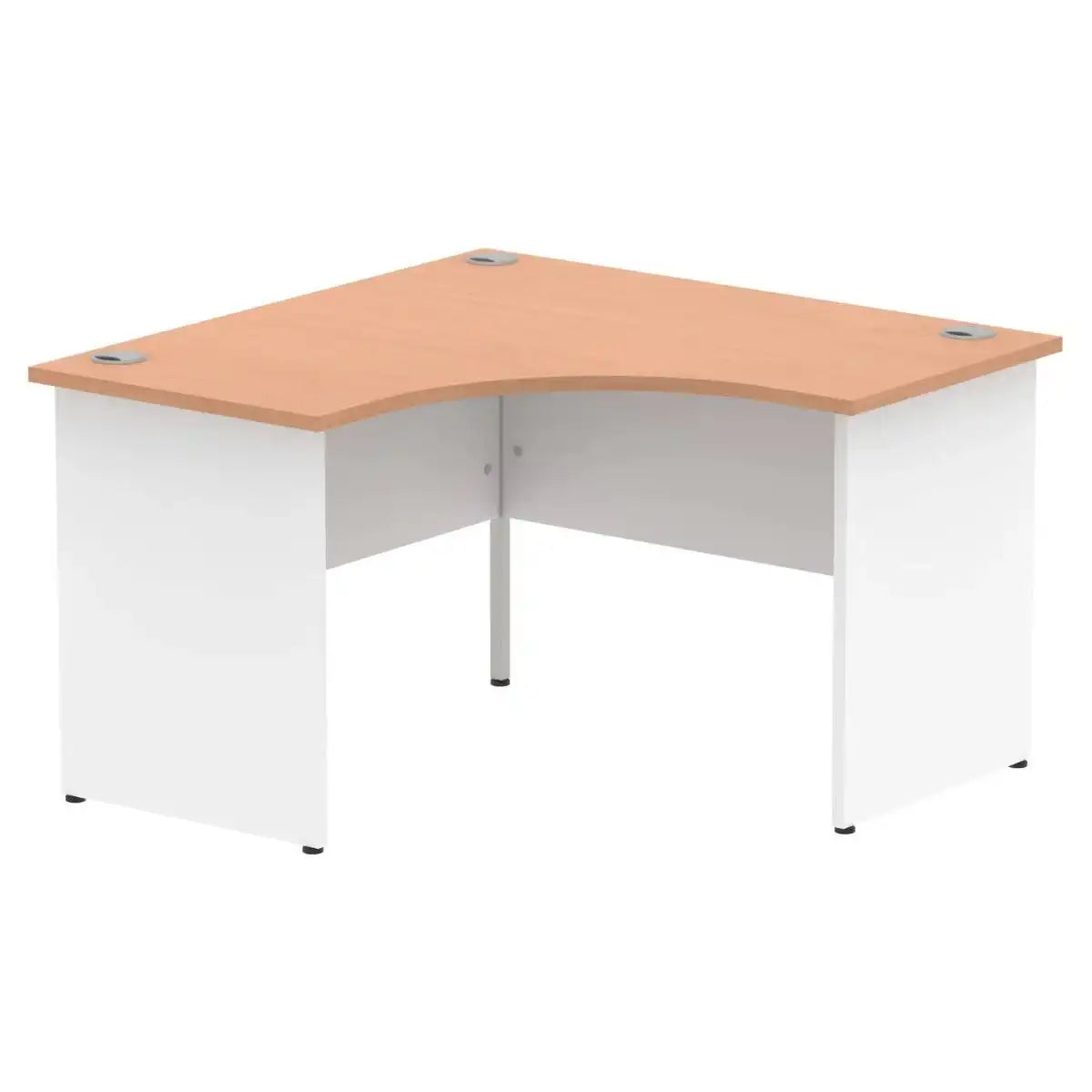 Impulse Crescent and Corner Desk with Beech Top and White Panel End Leg - Price Crash Furniture