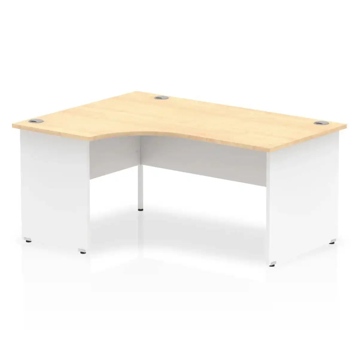 Impulse Crescent and Corner Desk with Maple Top and White Panel End Leg - Price Crash Furniture