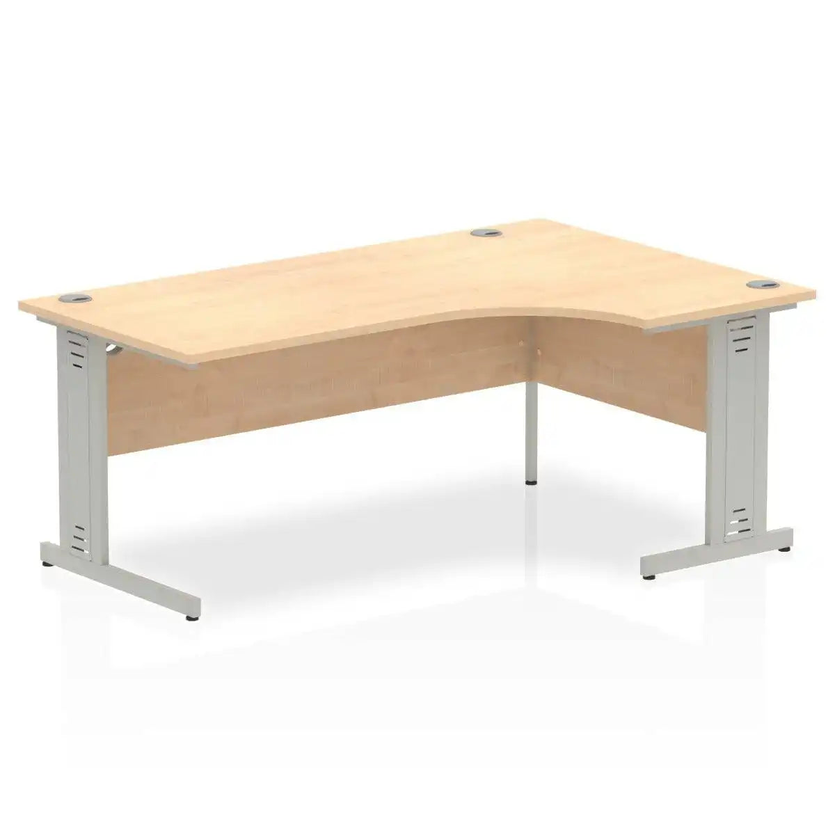 Impulse Crescent Desk with Maple Top and Silver Cable Managed Leg - Price Crash Furniture