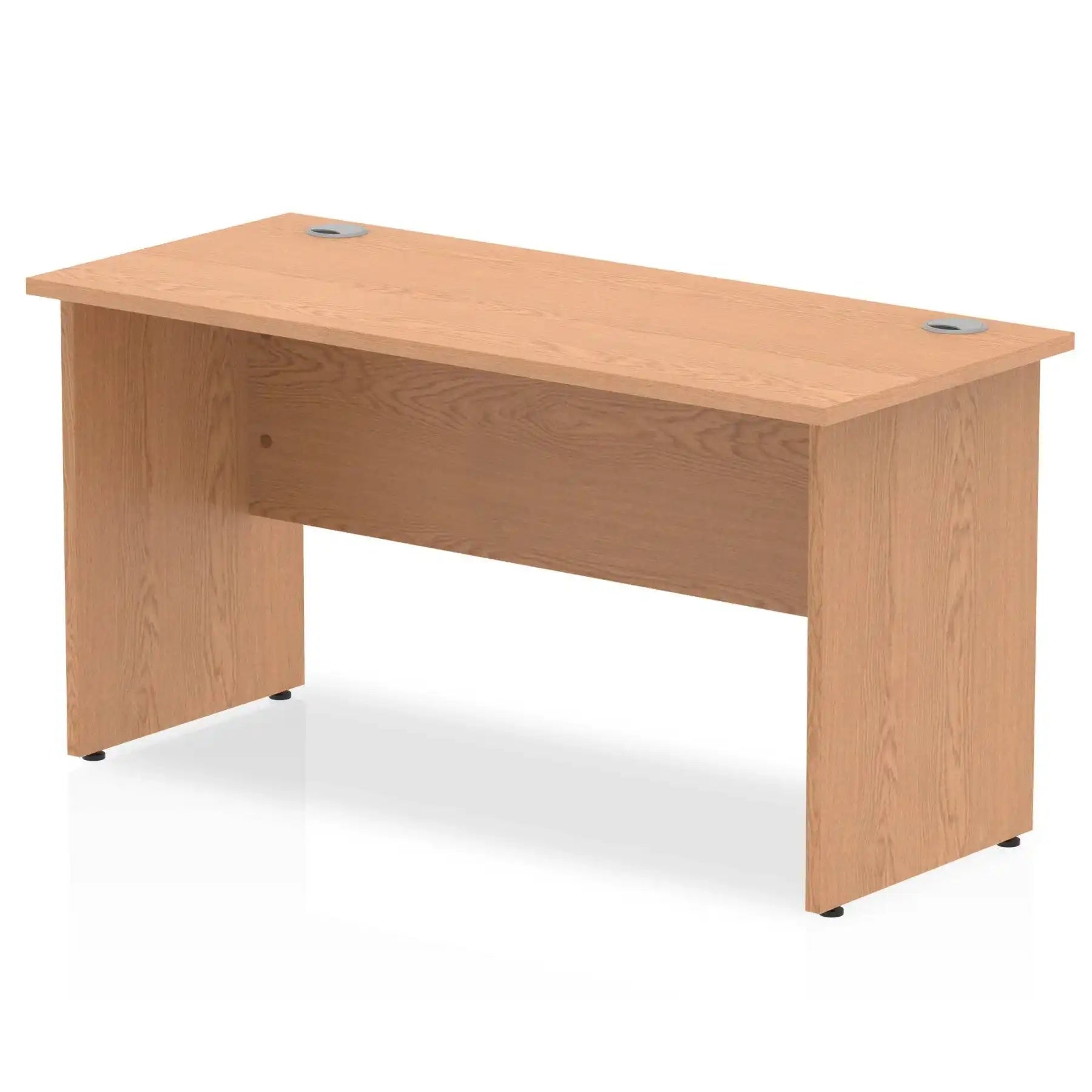 Impulse 600mm deep Straight Desk with Oak Top and Panel End Leg - Price Crash Furniture