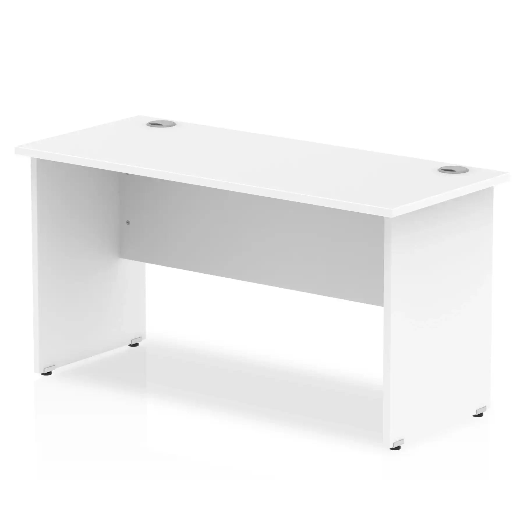 Impulse 600mm deep Straight Desk with White Top and Panel End Leg - Price Crash Furniture